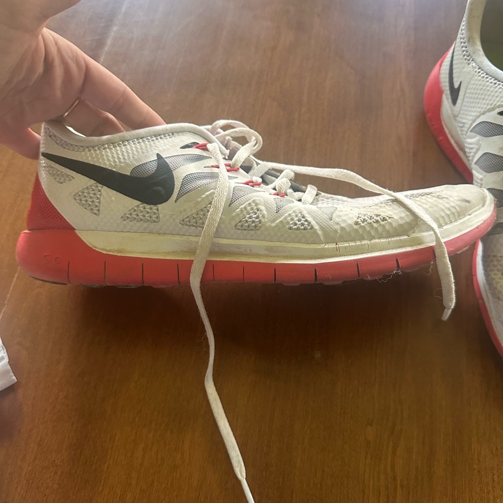 Nike Red and White Running Shoes